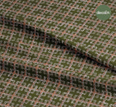 Şanel Dokuma Kumaş Görüntülü Ekose Desenli Dijital Baskılı Kumaş